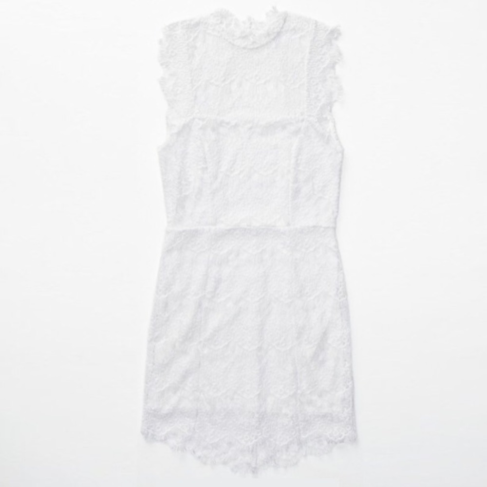 Lace Daydream DRESS White High Neck Stretch NEW - Picture 5 of 5